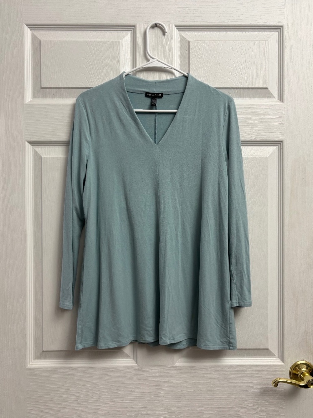 Women's Eileen Fisher Blue Long Sleeve V-Neck Flowy Tunic